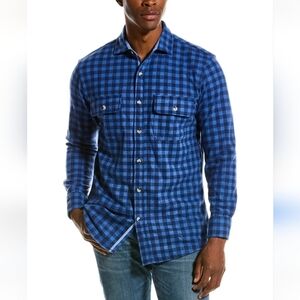 TailorByrd Sweatershirt Size L Blue Plaid Flannel AK-2049